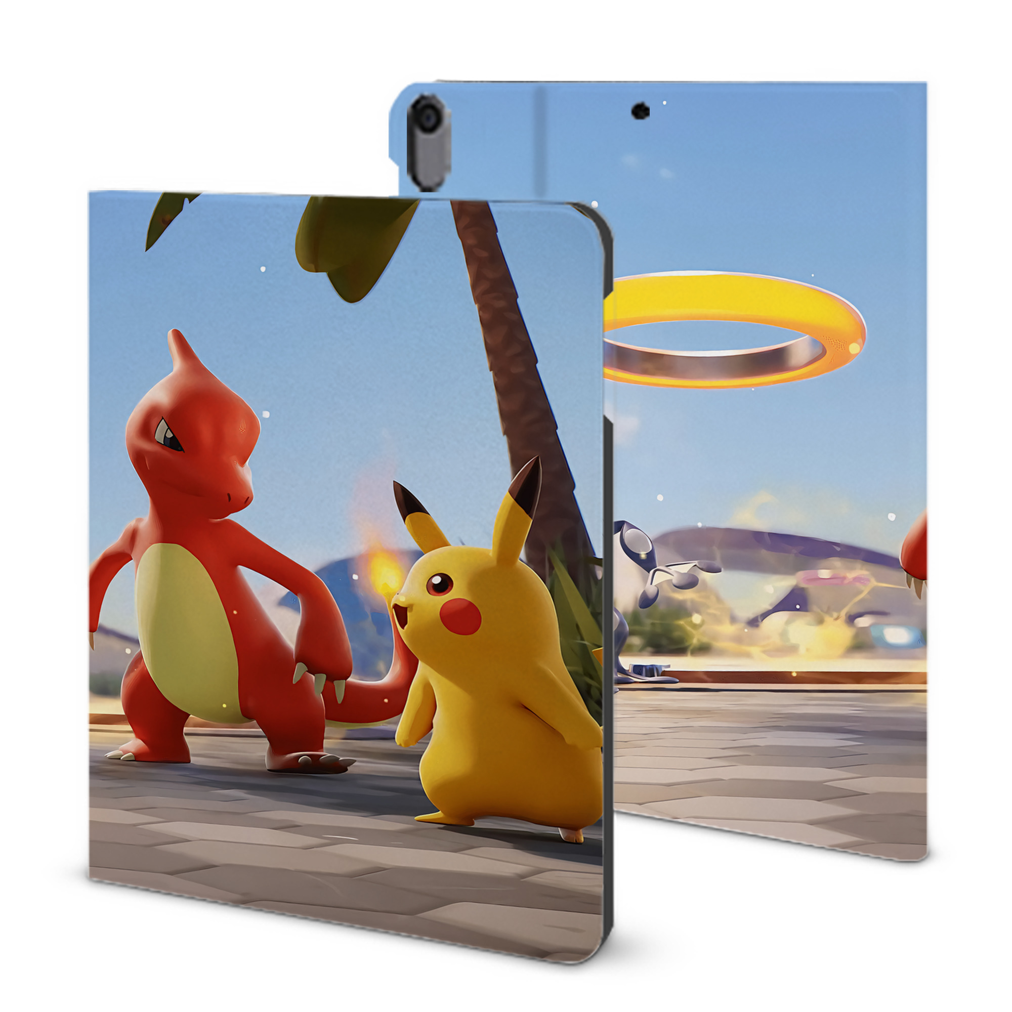 （画像用） ポケットモンスター Pokémon IPad ケース ブック型 PUレザー TPU 耐衝撃 軽量 薄型 ペン収納なし 全面保護 IPad 各モデル対応